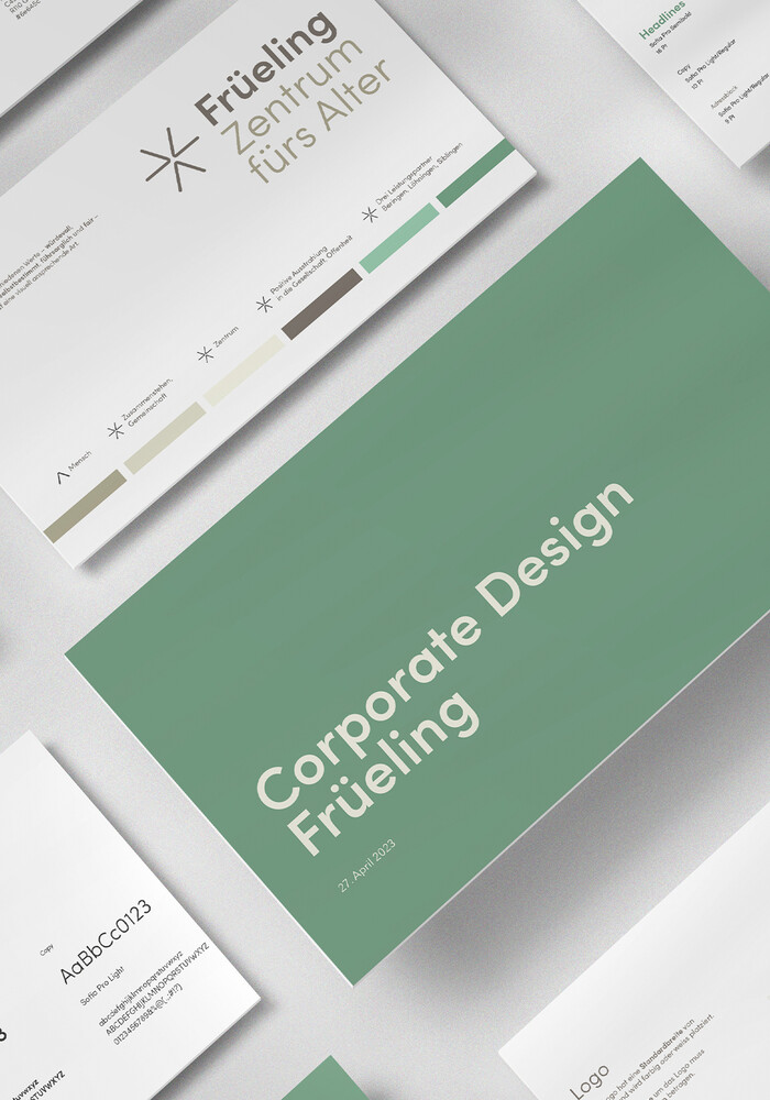 Corporate-Design-Handbuch mit Farben und Schriften