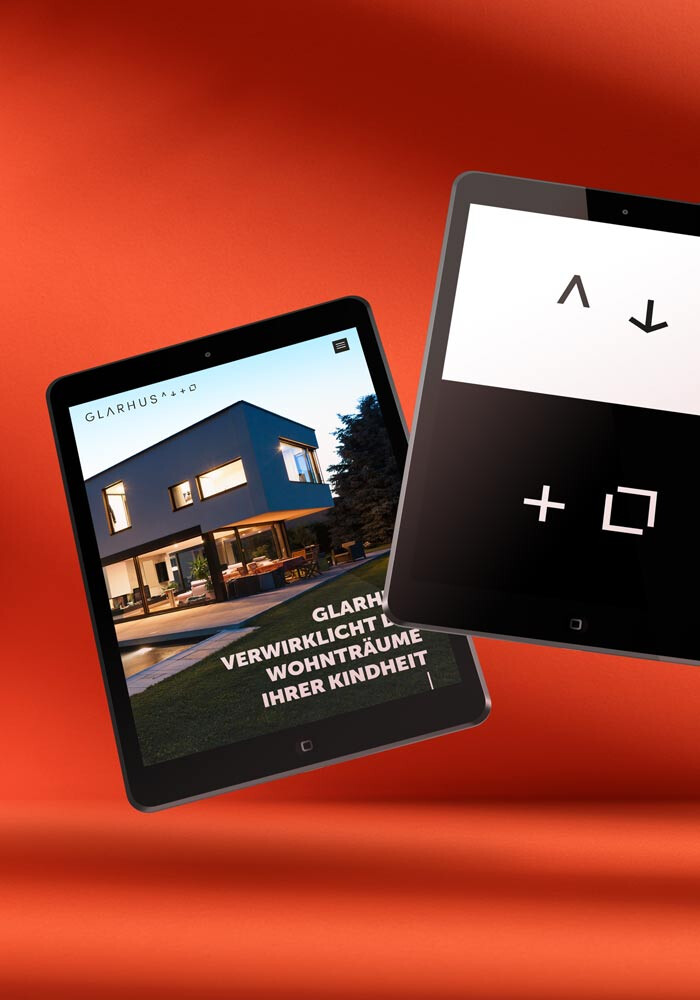 Die Website auf zwei Tablets